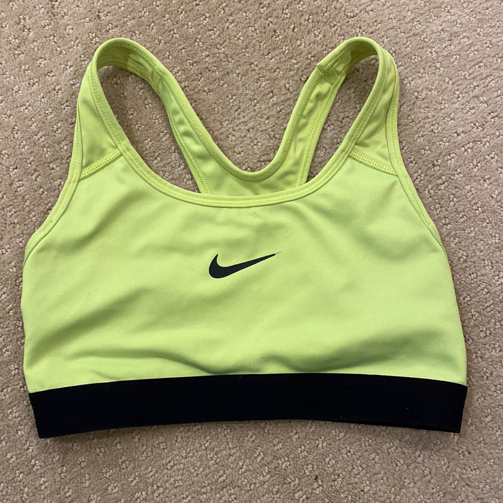 Neon yellow sports bra